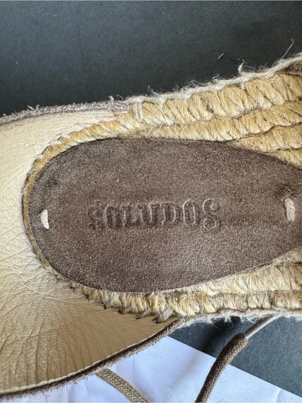 Soludos Ghillie Suede Platform Espadrille Leather Sandals size 6